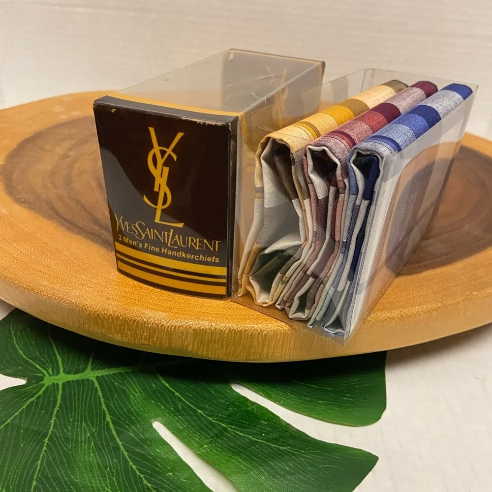 Vintage YSL 3 Pocket Handkerchief Boxed Set